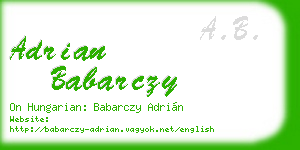 adrian babarczy business card